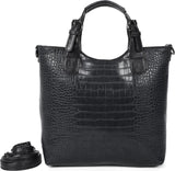 Ines Delaure- Schoudertas - Classy - Croco print - Zwart